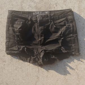 Aeropostale high waisted black denim shorty 8